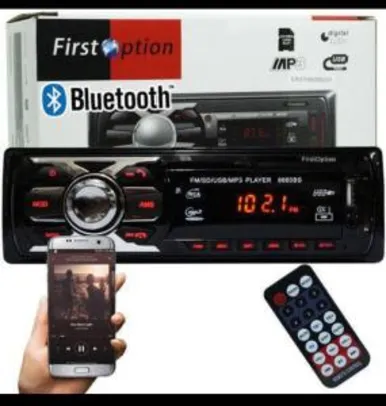 Rádio MP3 automotivo bluetooth, USB e sd
