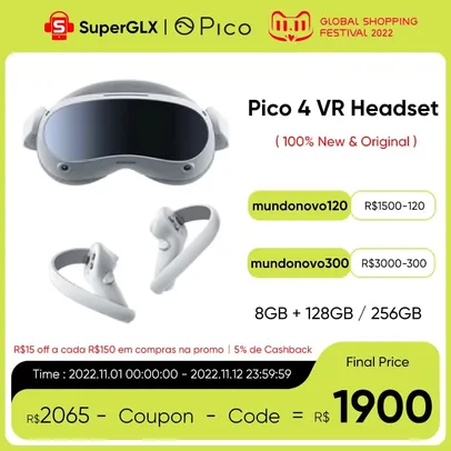 Óculos VR com Fone de Ouvido 128GB / 8gb