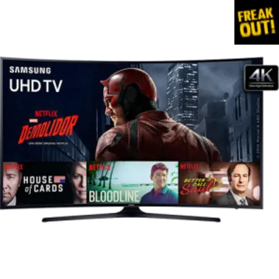 Smart TV LED 49" Samsung 49KU6300 Ultra HD 4K Curva 3 HDMI 2 USB