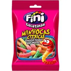 Bala de Gelatina Minhocas Cítrica 100g - Fini - R$3