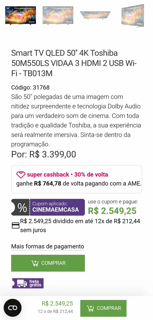 Imagem na descrição da promoção