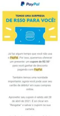 [Selecionados] R$50 de desconto para comprar com PayPal