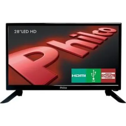 TV LED 28" Philco PH28N91D HD com Conversor Digital 1 USB 1 HDMI - Preta R$649