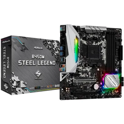 Placa-Mãe ASRock B450M Steel Legend, amd AM4, mATX, DDR4 - 90-MXB9Y0-A0BAYZ