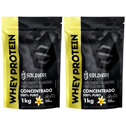 Kit: 2kg Whey Protein Concentrado - 100% Importado - Soldiers Nutrition