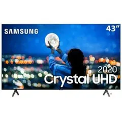 Smart TV LED 43" UHD 4K Samsung 43TU7000 Crystal UHD, HDR, Borda Infinita, Controle Remoto Único, Bluetooth - 2020