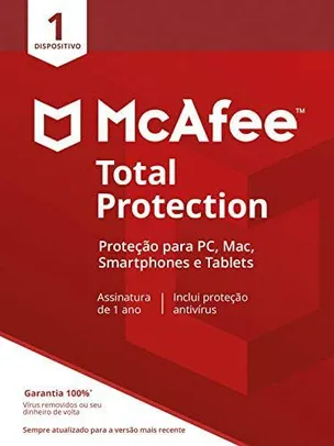 McAfee Total ProtectionvAntivírus 1 Dispositivo | R$24