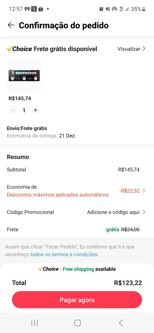 Imagem na descrição da promoção