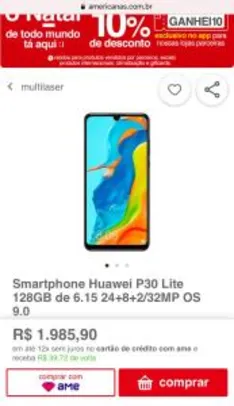Smartphone Huawei P30 Lite 128GB | R$1986