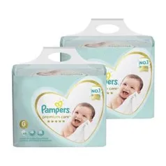 Kit de Fraldas Pampers G Premium Care Jumbo - 136 Unidades