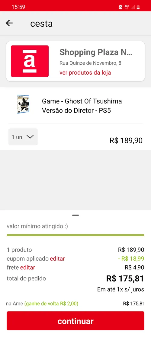 Imagem na descrição da promoção