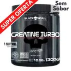 Creatina em Pó Monohidratada TURBO Black Skull 300g - Creatine Mono-hidratada - Atletas / Musculação