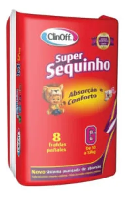 Fralda Infantil Clin Off C/8 Super Sequinho Gd | R$5,32