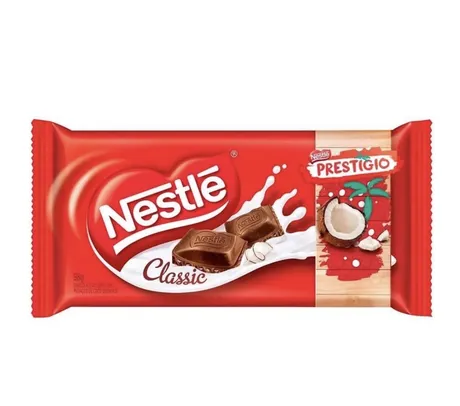 Barra Barra de Chocolate Classic Prestígio ao Leite Nestlé 90g | R$ 2,66 a unidade