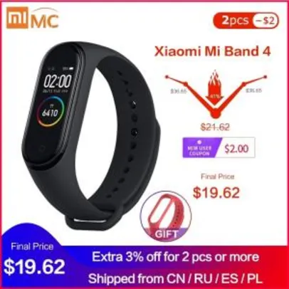 Xiaomi miband 4 (R$111 cada comprando duas)