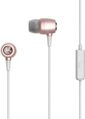 [PRIME] Fone de Ouvido Earbuds Metal, Motorola, SH009RG, Ouro/Rosa