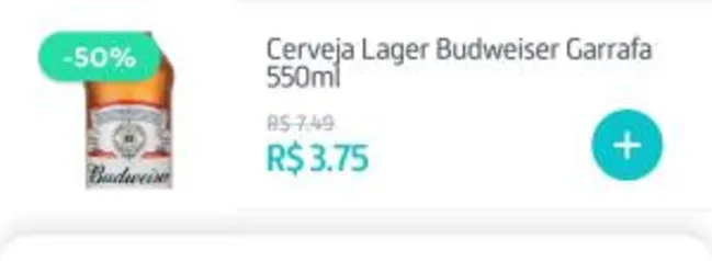 Budweiser 550ml - R$4