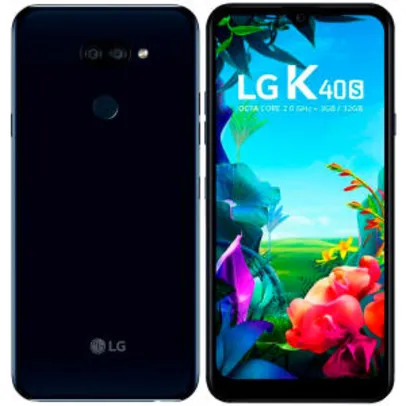 Smartphone LG K40s, Preto, LMX430BMW, Tela de 6,1", 32GB, R$ 630