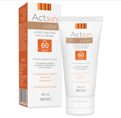 Actsun Protetor Solar Facial  Fps60 Com Cor 60ml