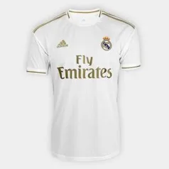 Camisa Real Madrid Home 19/20 s/n° Torcedor Adidas Masculina - Branco