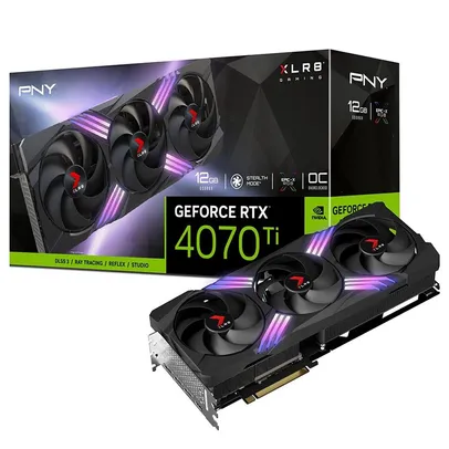 Placa de Vídeo RTX 4070 Ti XLR8 Gaming Verto TF OC PNY NVIDIA GeForce, 12GB GDDR6X, DLSS 3, Ray Tracing - VCG4070T12TFXXPB1-O