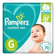 Fralda Pampers Confort Sec G 70 Unidades | R$47