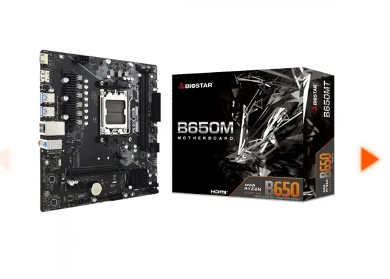 Placa Mãe Biostar B650MT, Chipset B650, AMD AM5, MATX, DDR5