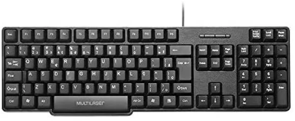 Teclado Multilaser Slim com Fio USB Teclas Silenciosas Preto | R$27