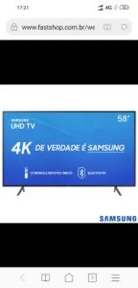 Smart TV 4K Samsung LED 58” ( modelo 2019 c/ Bluetooth )
