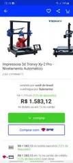 Impressora 3d Tronxy Xy-2 Pro - Nivelamento Automático - R$1583