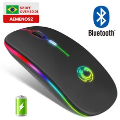 Mouse Gamer sem fio RGB Bluetooth | R$ 41