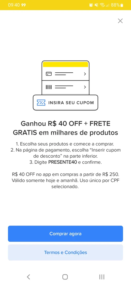 Imagem na descrição da promoção