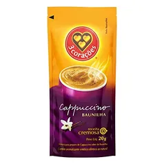 [Leve 10 pague 7 + Rec] Cappuccino, Baunilha, Sachê, 20g, 3 Corações