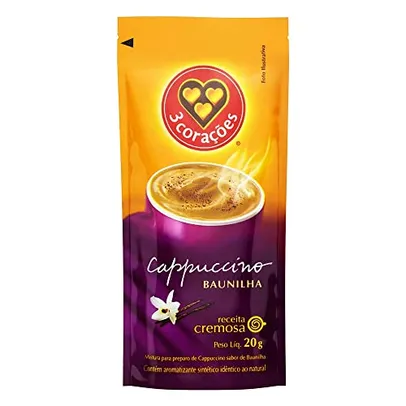 [Leve 10 pague 7 + Rec] Cappuccino, Baunilha, Sachê, 20g, 3 Corações