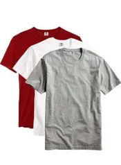 [Prime] Kit com 3 Camisetas Masculina Básica Algodão Premium