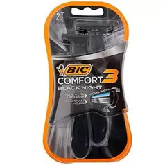 Comfort 3 Black Night BIC Preto, Pacote com 2 unidades - R$6