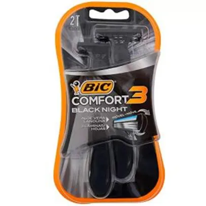 Comfort 3 Black Night BIC Preto, Pacote com 2 unidades - R$6