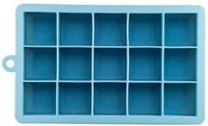 Forma de Silicone 15 Cubos Oikos Azul freezer/forno | R$14