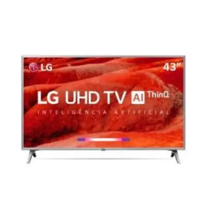 Smart TV LG 43" UHD 4K ThinQ AI 43UM7500 | R$1.619