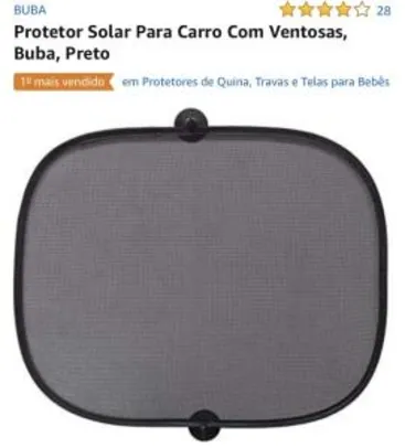 [Prime] Protetor Solar Para Carro Com Ventosas, Buba - Preto [Com 2 unidades] | R$ 17