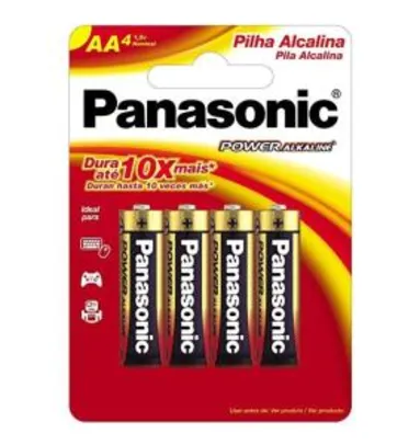 [PRIME] Pilha Alcalina Pequena AA com 4, Panasonic, LR6XAB/4B192, Pacote de 4 | R$13