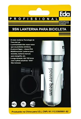 [R$14.90]Lanterna dianteira para bicicleta 5 LEDs, EDA, 9SN, Preto