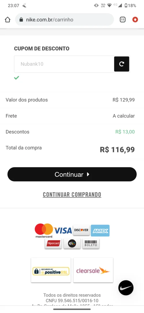 Imagem na descrição da promoção