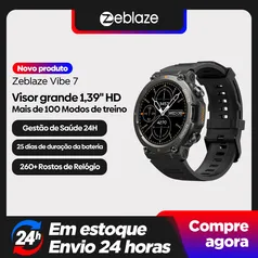 Zeblaze Smartwatch Vibe 7, Relógio Inteligente Robusto, Faz e Recebe Chamada