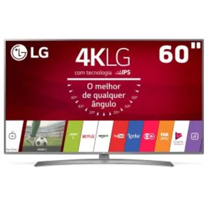 Smart TV LED 60" Ultra HD 4K LG 60UJ6585 com Sistema WebOS 3.5, Wi-Fi, Painel IPS, HDR, Local Dimming, Magic Mobile Connection, HDMI e USB - R$4050