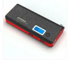 Carregador Portátil Power Bank Pineng 10000mah Preto e Vermelho USB Lanterna PN968 - R$70