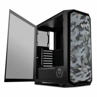 Gabinete Gamer Pichau Gadit X RTB Lateral Vidro LED RGB, PGG-XC1 | R$300