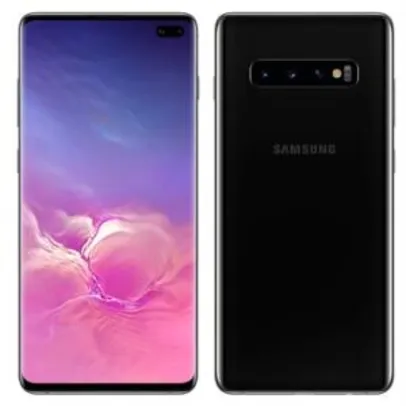 Smartphone Samsung Galaxy S10+, Dual Chip, Preto, Tela 6.4", 4G+WiFi+NFC, Android 9.0, Câmera 12+16+12MP, 128GB