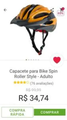 Capacete para Bike Spin Roller Style - Adulto - R$28