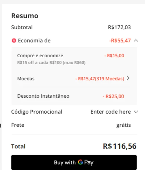 Imagem na descrição da promoção